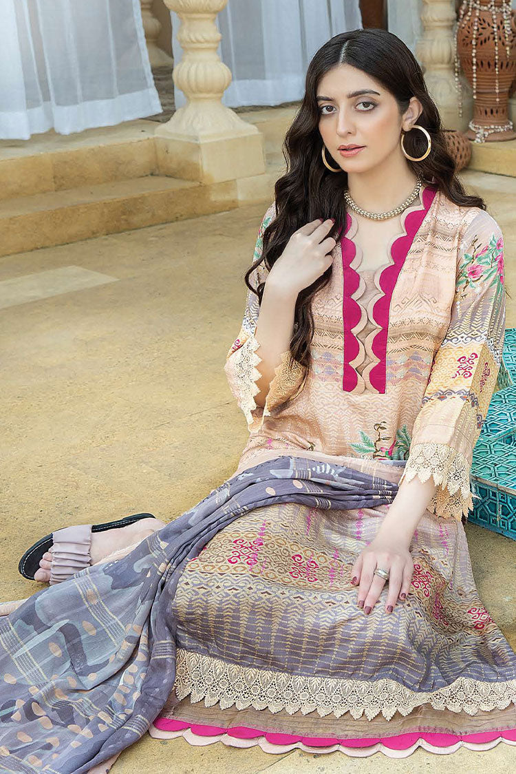 Picture of Riaz Arts - Design 03 Zarki Printed Zari Viscose Collection Vol 5 - Available at Raja Sahib