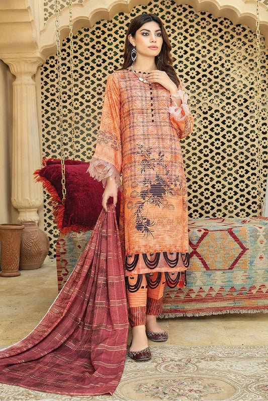 Picture of Riaz Arts - Design 04 Zarki Printed Zari Viscose Collection Vol 5 - Available at Raja Sahib