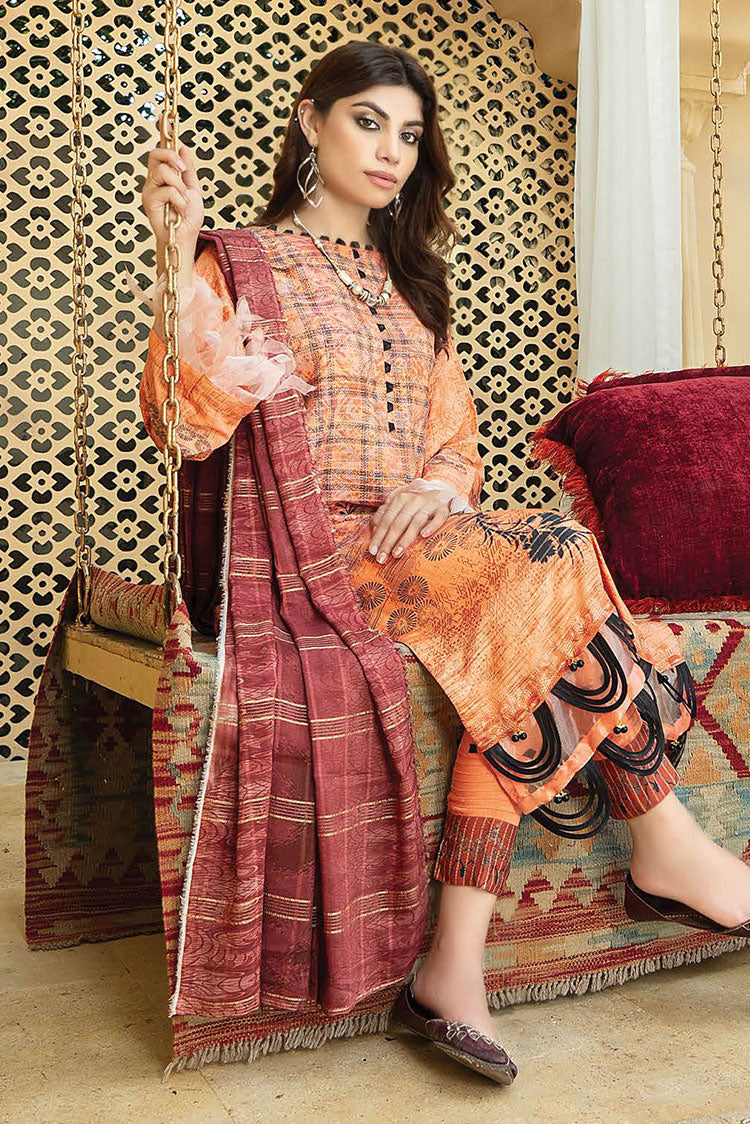 Picture of Riaz Arts - Design 04 Zarki Printed Zari Viscose Collection Vol 5 - Available at Raja Sahib