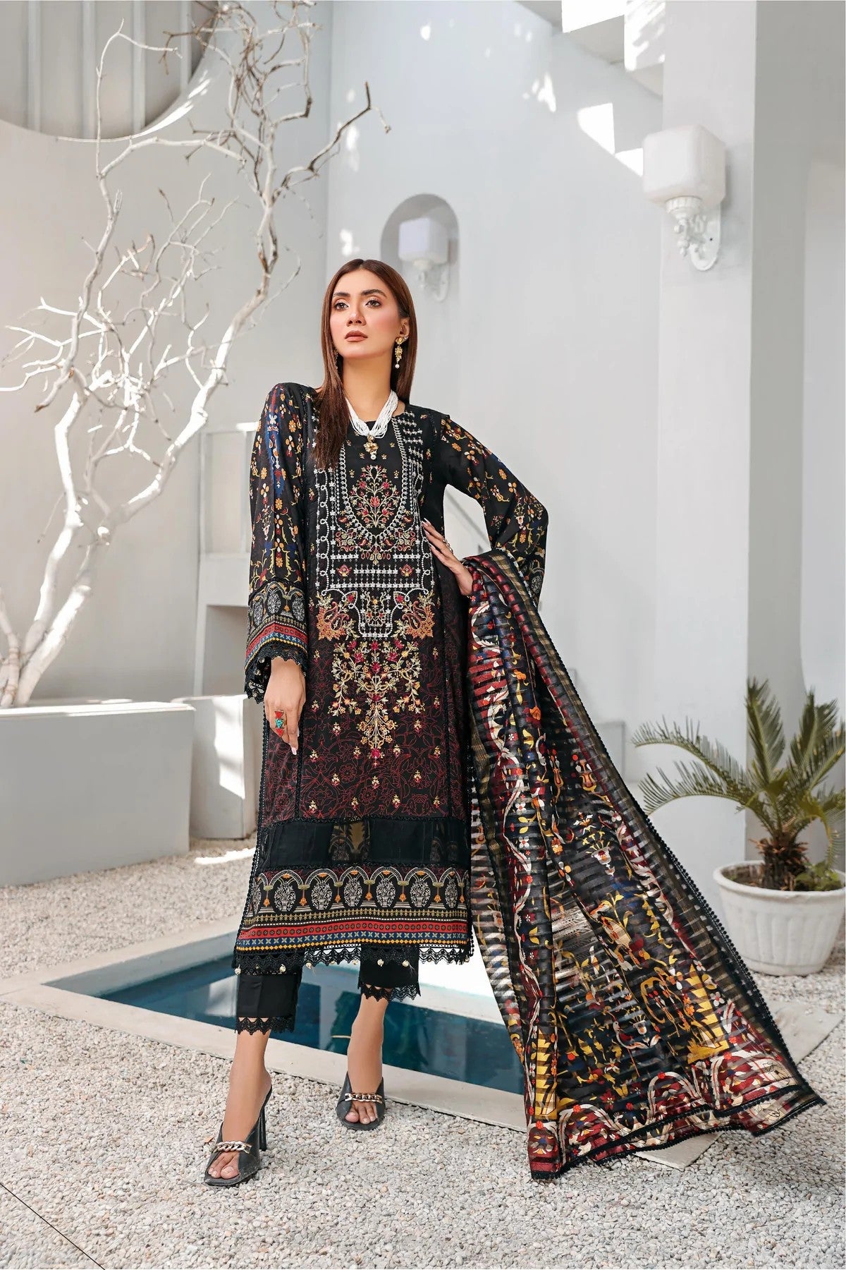 Picture of Lala - Azal 022 Kesa Embroidered Print Viscose Collection - Available at Raja Sahib