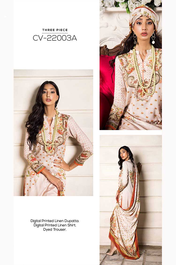 Picture of Gul Ahmed - 3 PC Embroidered Linen Suit CV22003A Winter Collection Vol 3 - Available at Raja Sahib