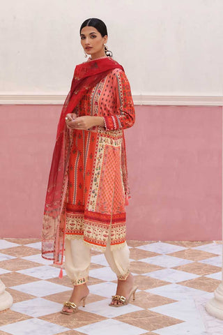 3 PC Printed Satin Suit DS22002 Aangan Collection