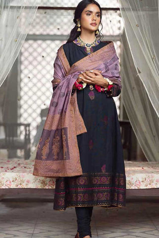 3PC Embroidered Jacquard Suit MJ-22066 Winter Collection