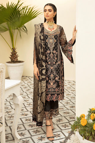 M 502 Minhal Embroidered Chiffon Collection Vol 5