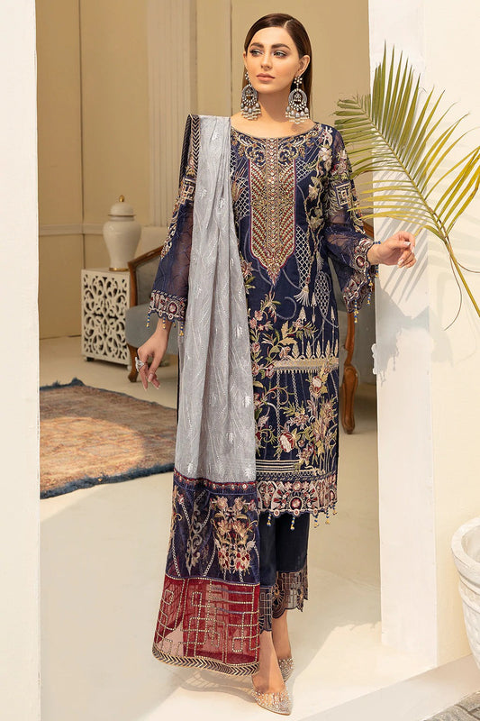 Picture of Ramsha - M 508 Minhal Embroidered Chiffon Collection Vol 5 - Available at Raja Sahib