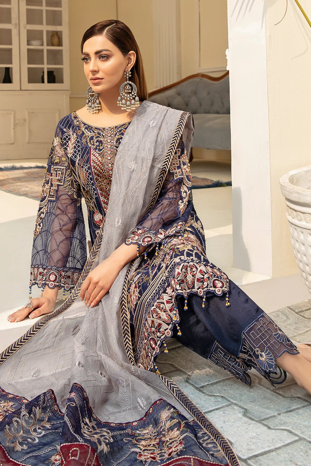 Picture of Ramsha - M 508 Minhal Embroidered Chiffon Collection Vol 5 - Available at Raja Sahib