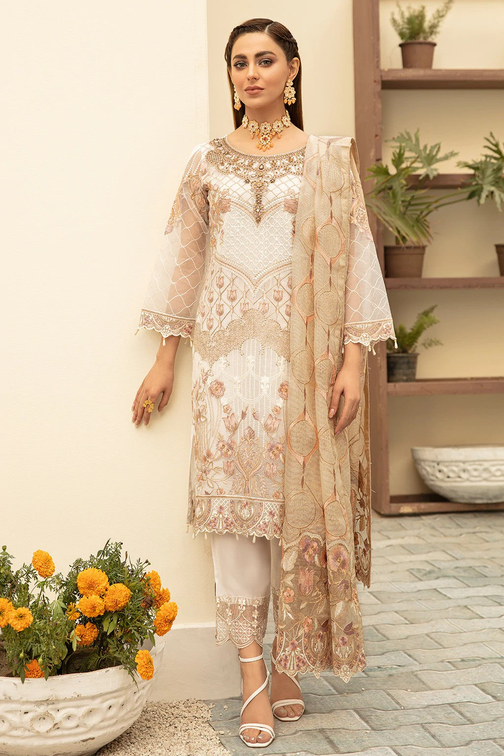 Picture of Ramsha - M 509 Minhal Embroidered Chiffon Collection Vol 5 - Available at Raja Sahib