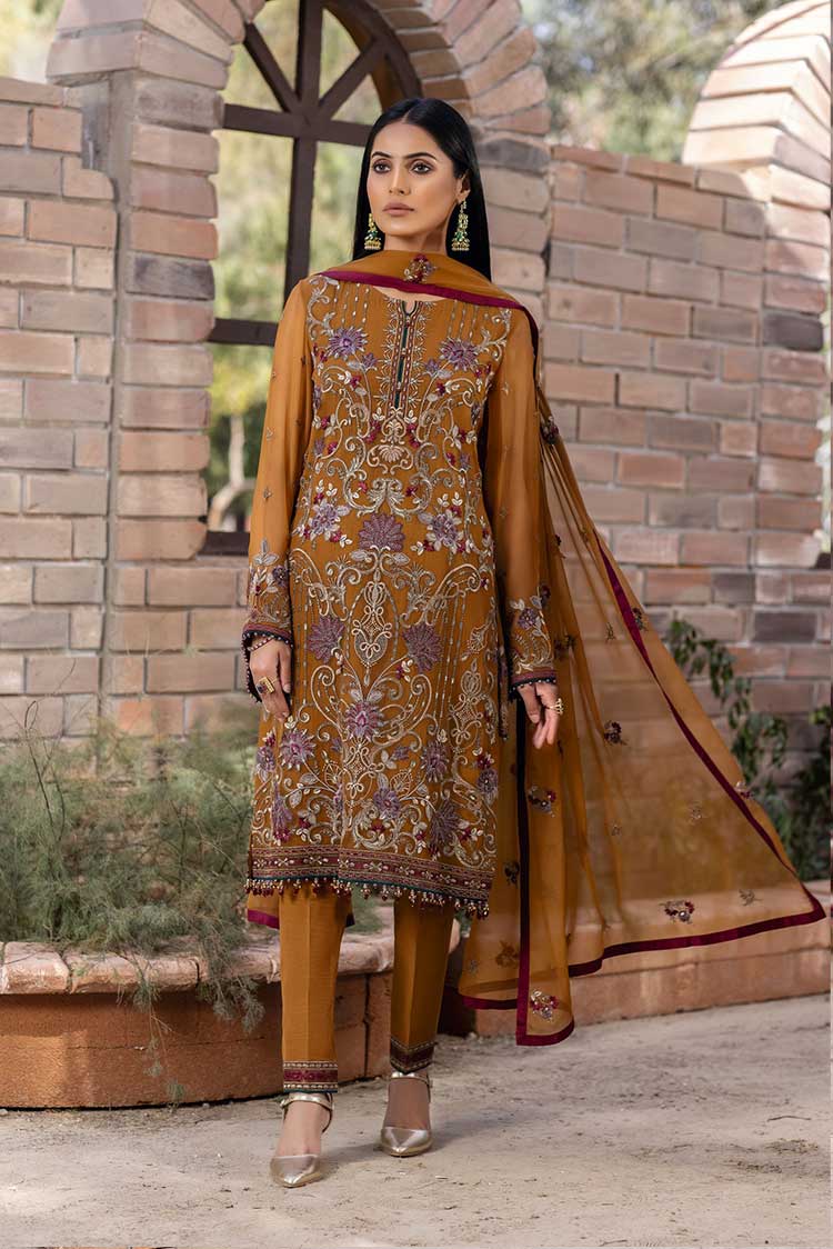 Picture of Flossie - K 1103 Sudan Brown Kuch Khas Premium Chiffon Collection Vol 11 - Available at Raja Sahib