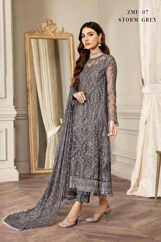 Picture of Zarif - ZMF 07 Storm Grey Mehroze Festive Formal Collection - Available at Raja Sahib