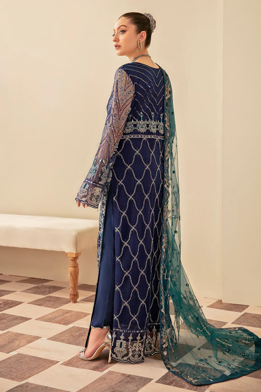 Picture of Ramsha - M 601 Minhal Embroidered Chiffon Collection Vol 6 - Available at Raja Sahib