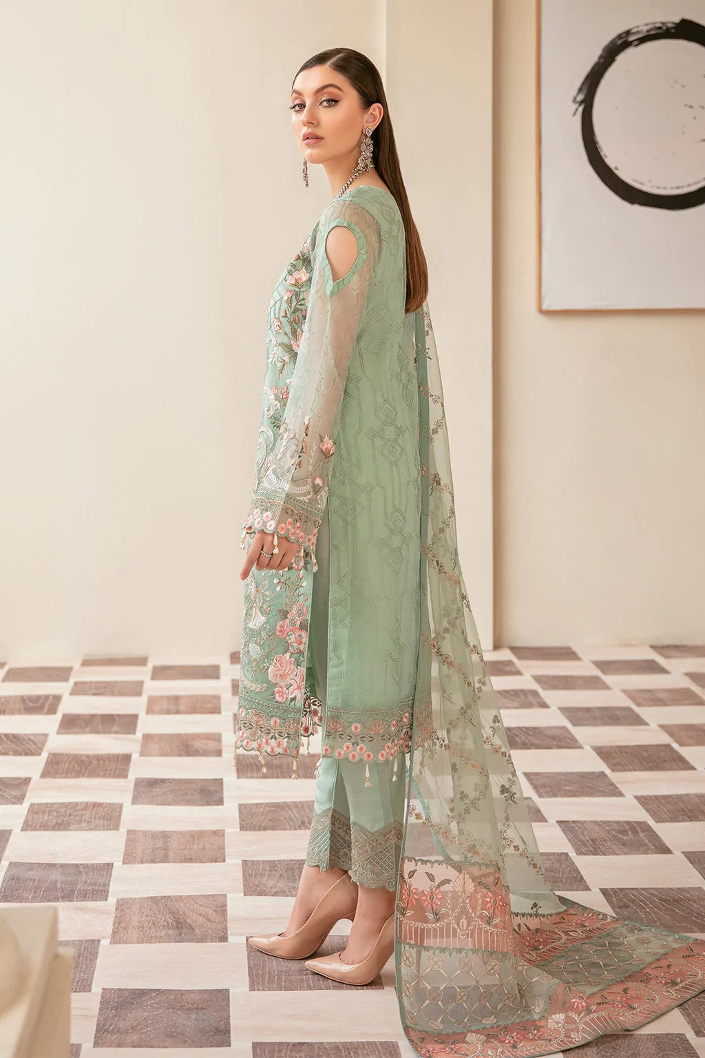 Picture of Ramsha - M 604 Minhal Embroidered Chiffon Collection Vol 6 - Available at Raja Sahib