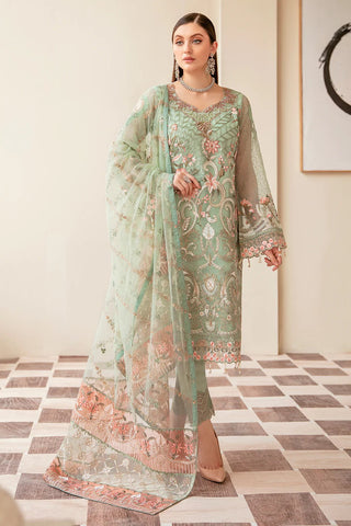 M 604 Minhal Embroidered Chiffon Collection Vol 6