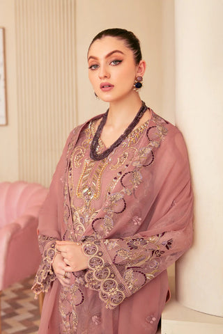 M 605 Minhal Embroidered Chiffon Collection Vol 6