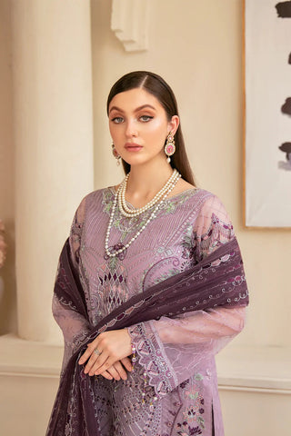M 607 Minhal Embroidered Chiffon Collection Vol 6