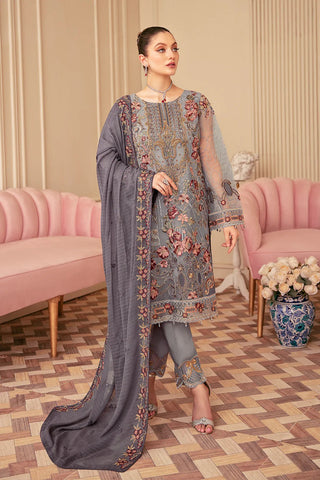 M 610 Minhal Embroidered Chiffon Collection Vol 6