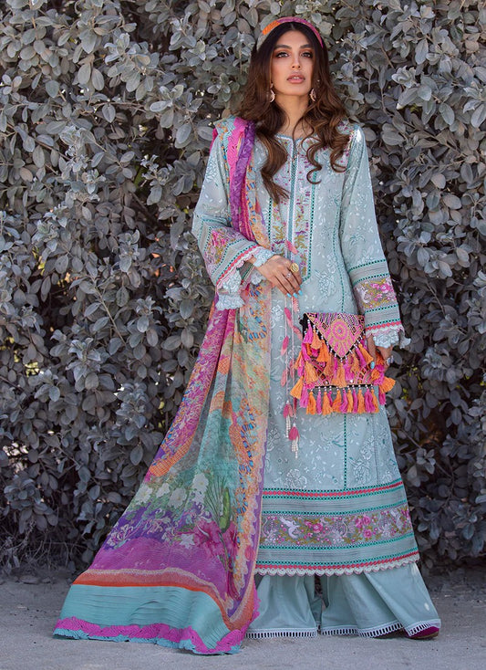 Picture of Farah Talib Aziz - FTA 13 Fiji Seafoam Ilo Lawn Collection - Available at Raja Sahib