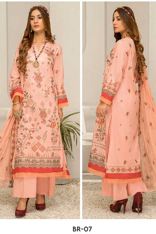 BR 07 Shaley Embroidered Lawn Collection Vol 1
