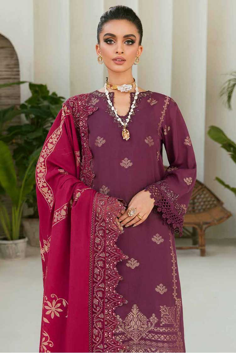 Picture of Nureh - NJ 45 Maya Embroidered Cambric Jacquard Collection - Available at Raja Sahib