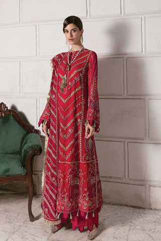 Afrozeh 06 Roseate Belle La Fuchsia Embroidered Chiffon Collection 2022