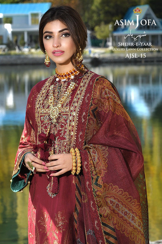 Picture of Asim Jofa - AJSL 15 Shehr e Yaar Luxury Lawn Collection - Available at Raja Sahib