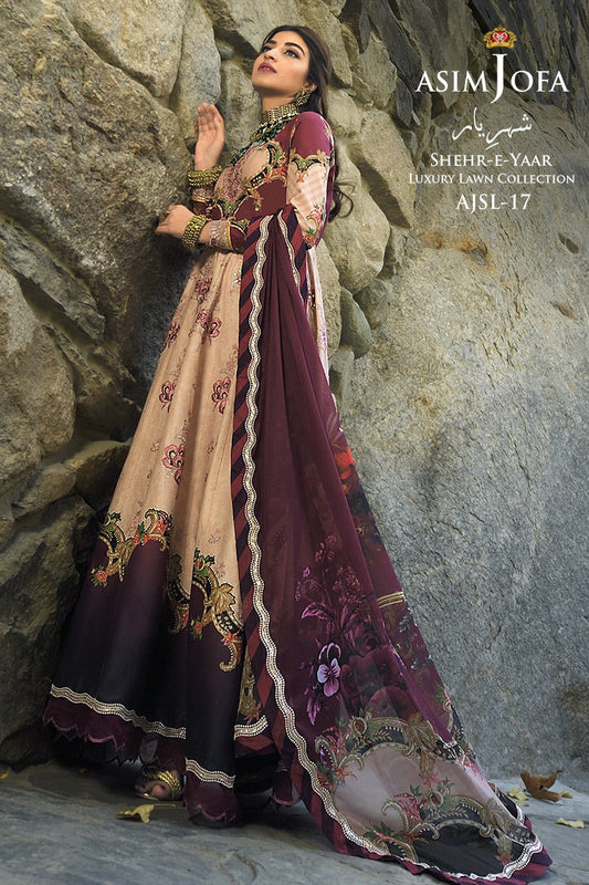 Picture of Asim Jofa - AJSL 17 Shehr e Yaar Luxury Lawn Collection - Available at Raja Sahib