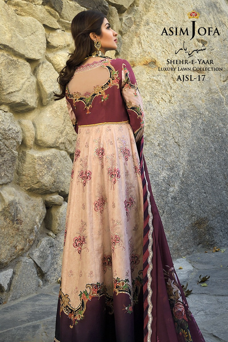 Picture of Asim Jofa - AJSL 17 Shehr e Yaar Luxury Lawn Collection - Available at Raja Sahib