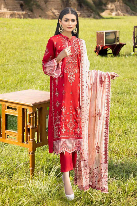 Picture of Muscari - MSCE 105 Satin Cotton Embroidered Collection - Available at Raja Sahib