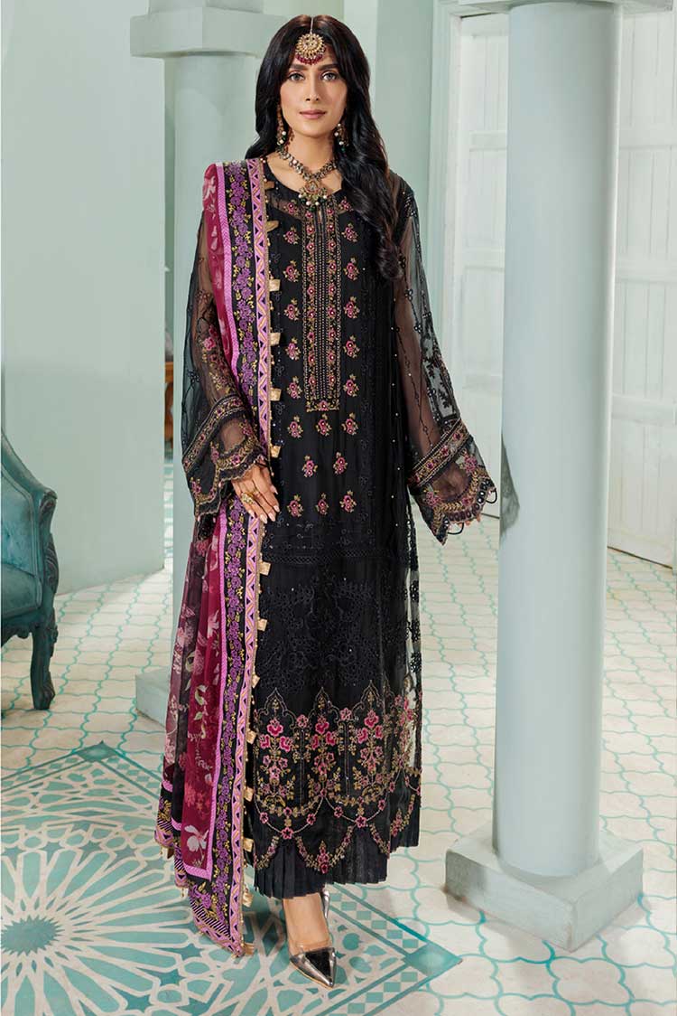 Picture of Noor by Saadia Asad - Design 08 Laserkari Chiffon Collection - Available at Raja Sahib