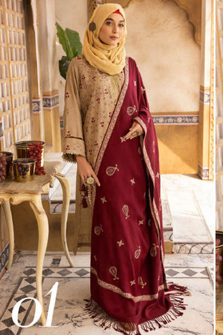 01 Dastkari Embroidered Wool Touch I.T Pashmina Collection