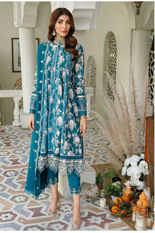 Design 5A Noor Embroidered Prints Woolen Shawl Collection