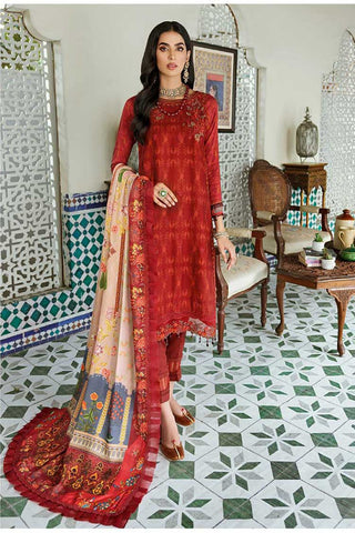 Design 6A Noor Embroidered Prints Woolen Shawl Collection