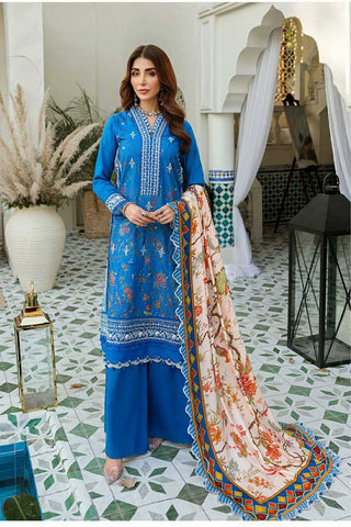 Design 7A Noor Embroidered Prints Woolen Shawl Collection