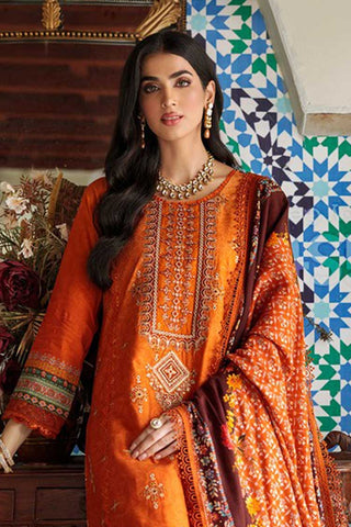 Design 8A Noor Embroidered Prints Woolen Shawl Collection