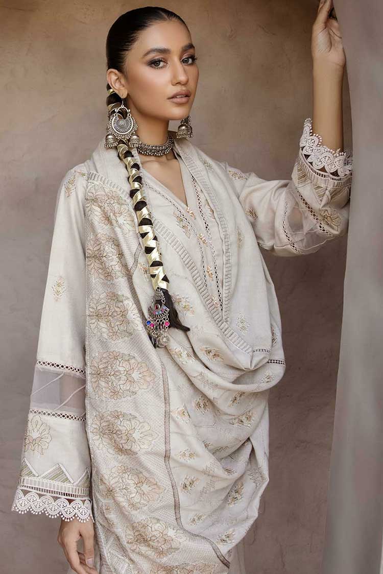 Picture of Riaz Arts - Design 07 Elma Embroidered Leather Peach Collection - Available at Raja Sahib