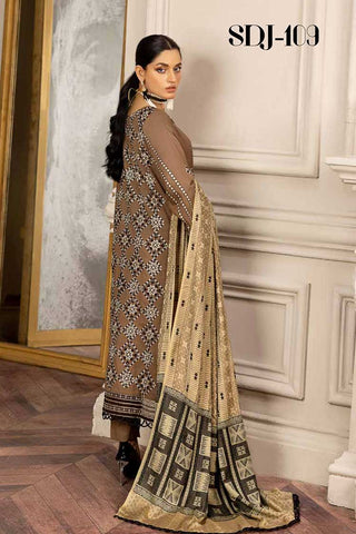 SDJ 109 Embroidered Dhnak Jacquard Shwal Collection