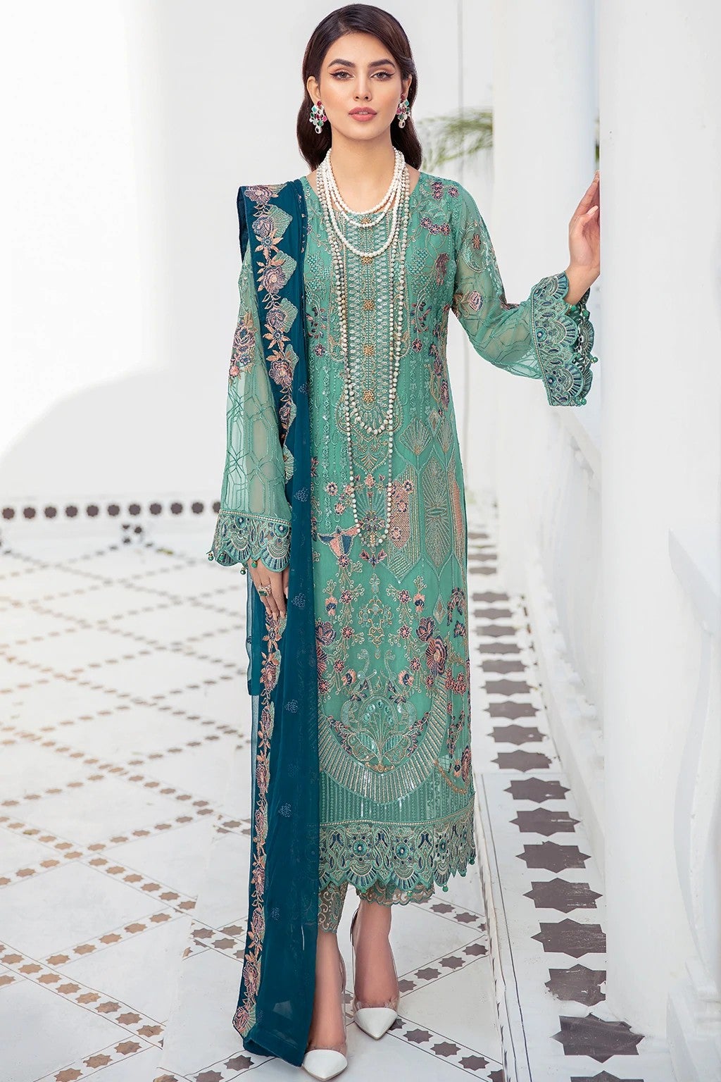 Picture of Ramsha - F 2102 Embroidered Chiffon Collection Vol 21 - Available at Raja Sahib