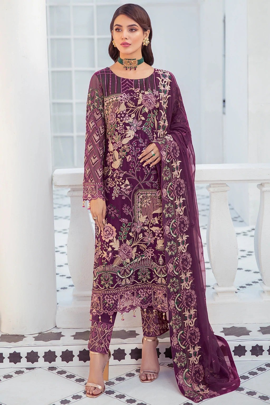 Picture of Ramsha - F 2107 Embroidered Chiffon Collection Vol 21 - Available at Raja Sahib