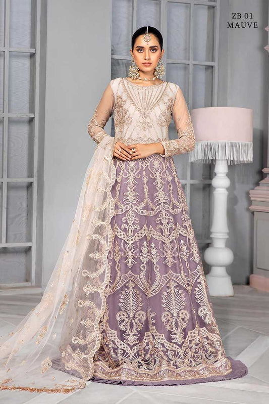 Picture of Zarif - ZB 01 Mauve Bahaar Formal Wear Collection - Available at Raja Sahib