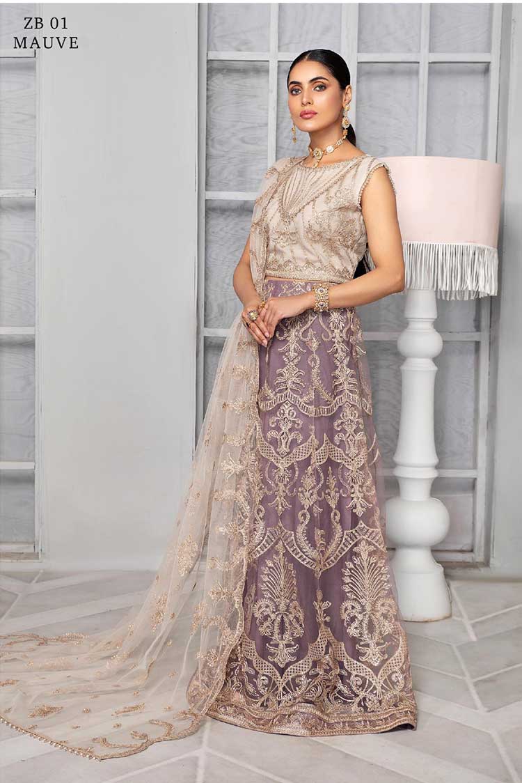 Picture of Zarif - ZB 01 Mauve Bahaar Formal Wear Collection - Available at Raja Sahib