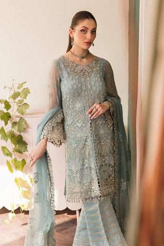 FE 503 Serene Cerulean Florence Luxury Executive Chiffon Collection Vol 5