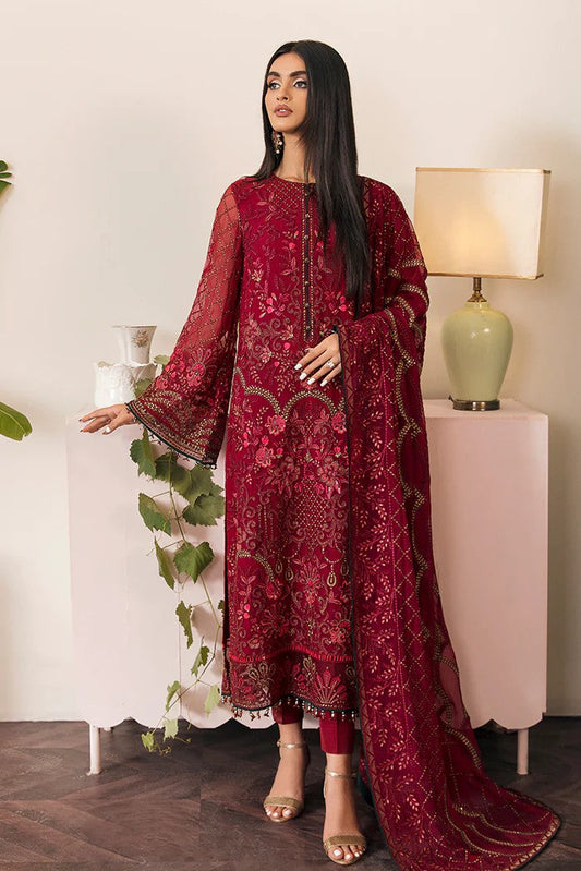 Picture of Flossie - FE 506 Cherubic Ruby Florence Luxury Executive Chiffon Collection Vol 5 - Available at Raja Sahib