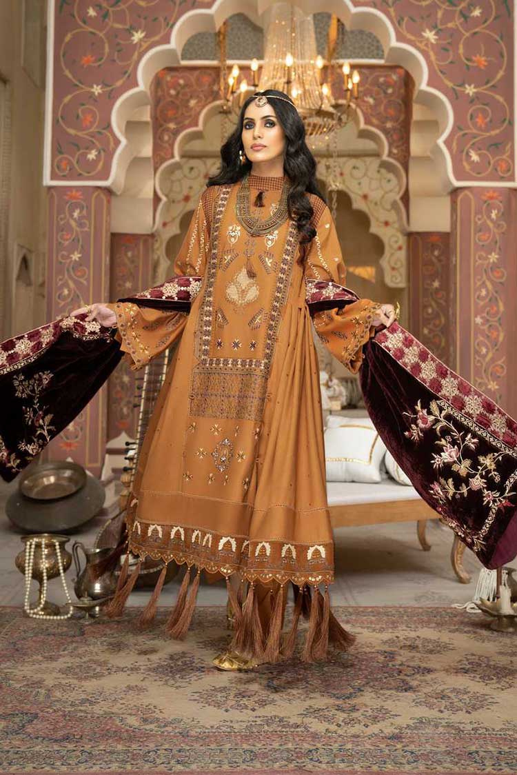 Picture of Anamta - 03 Hot Desert Dans Le Imperial Winter Shawl Series Vol 3 2022 - Available at Raja Sahib