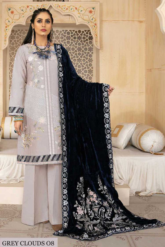 Picture of Anamta - 08 Grey Clouds Dans Le Imperial Winter Shawl Series Vol 3 2022 - Available at Raja Sahib