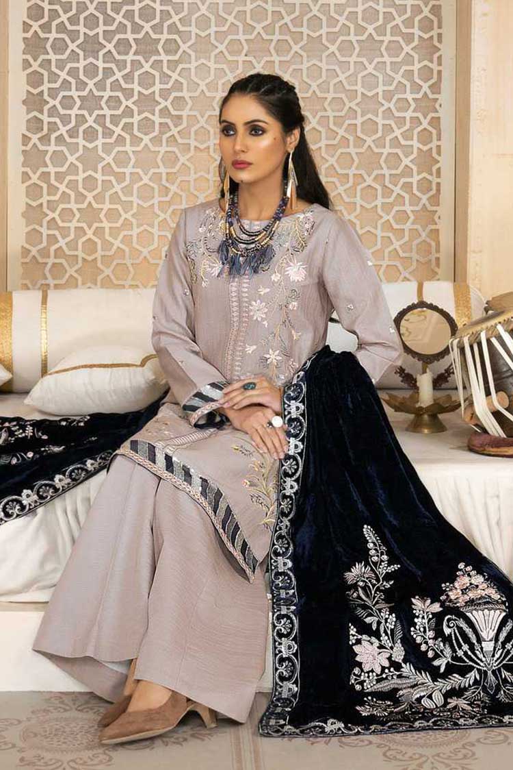 Picture of Anamta - 08 Grey Clouds Dans Le Imperial Winter Shawl Series Vol 3 2022 - Available at Raja Sahib