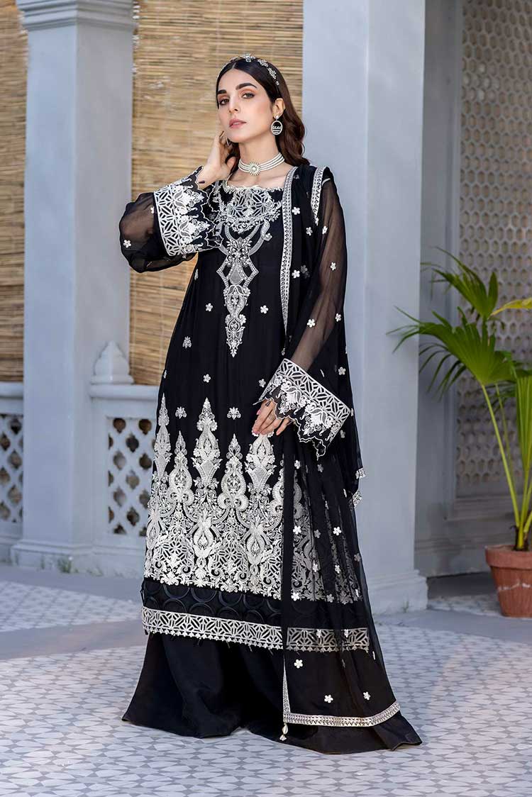 Picture of Meem - MD 02 Pure Chiffon Handwork Collection - Available at Raja Sahib