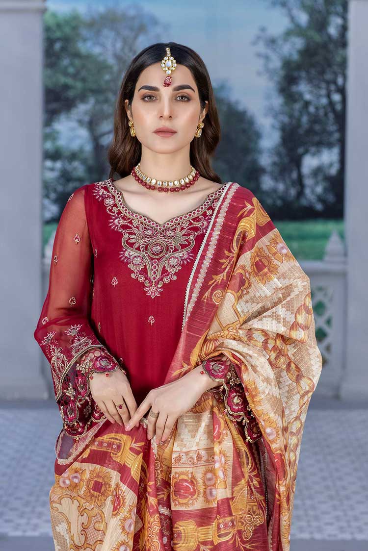 Picture of Meem - MD 05 Pure Chiffon Handwork Collection - Available at Raja Sahib