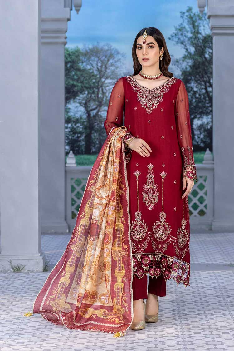 Picture of Meem - MD 05 Pure Chiffon Handwork Collection - Available at Raja Sahib