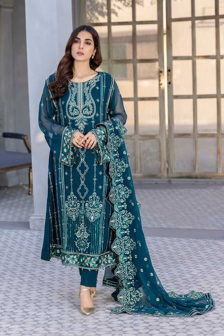 Picture of Meem - MD 06 Pure Chiffon Handwork Collection - Available at Raja Sahib