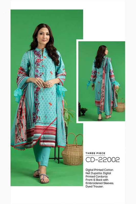 Picture of Gul Ahmed - 3 PC Embroidered Corduroy Suit CD22002 Winter Collection Vol 3 - Available at Raja Sahib