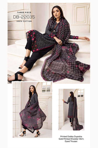 3 PC Embroidered Khaddar Suit DB22035 Winter Collection Vol 3
